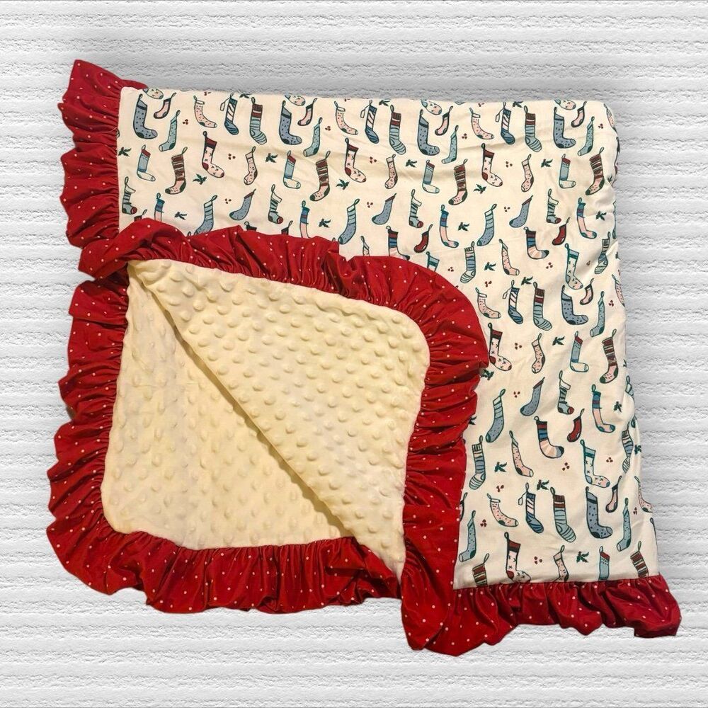 Sweethoney Christmas Stockings Minky Blanket